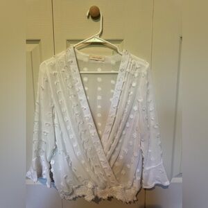 Sheer polka dot blouse size small